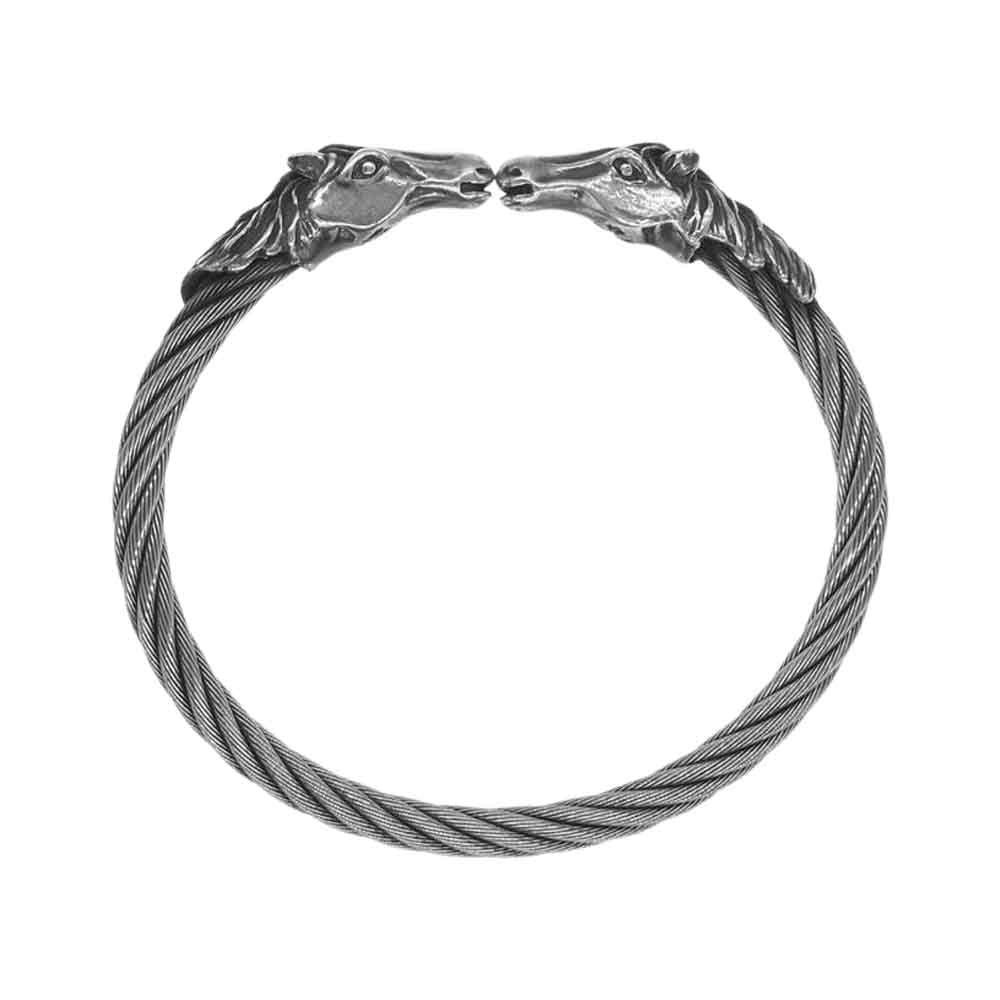 GABOR ガボール ホースヘッド ケーブル ワイヤー バングル シルバー系【中古】