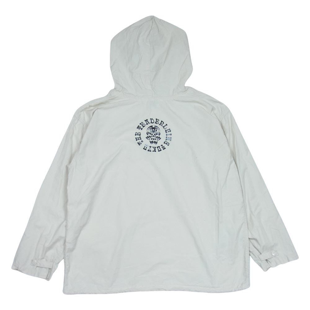 TENDERLOIN テンダーロイン 18AW ATX HOODED SP NATURAL ボルネオスカル バックプリント ロゴ パーカー ベージュ系 S【中古】