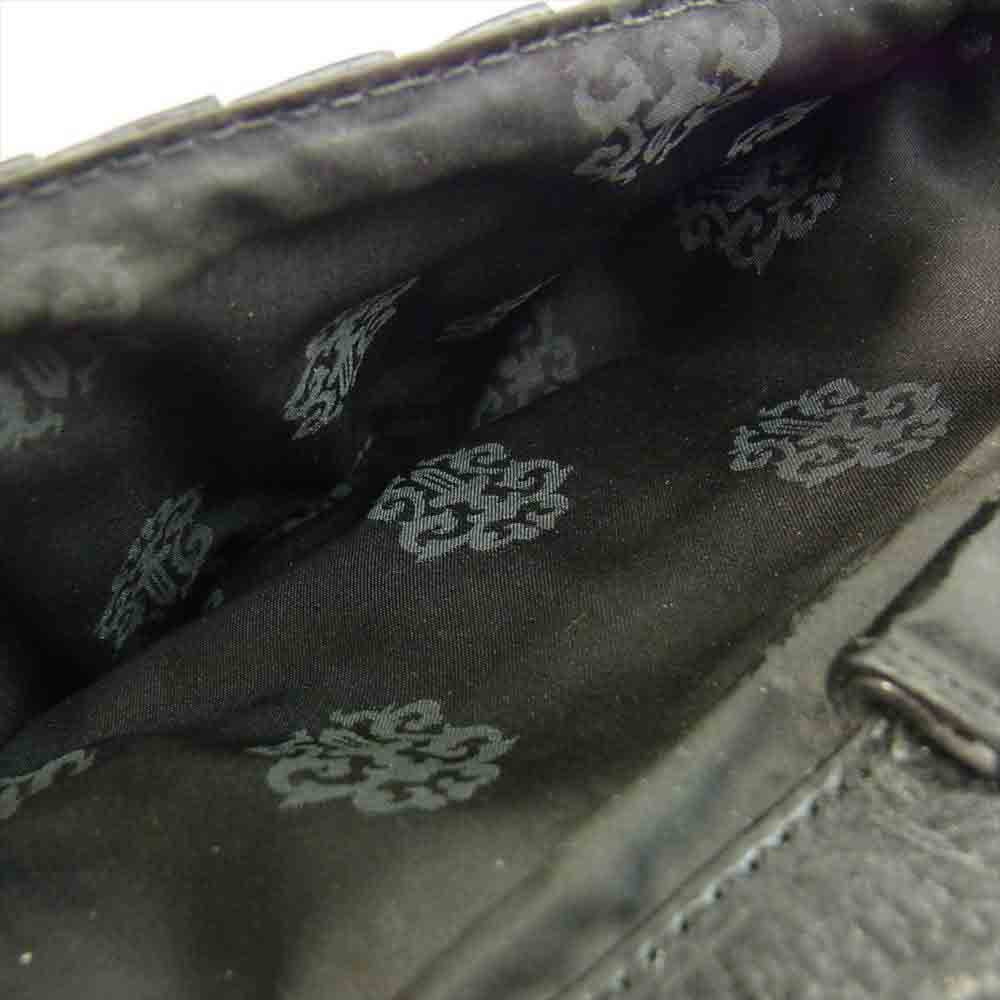 CHROME HEARTS クロムハーツ（原本無） WAVE WALLET ウェーブ クロスボタン ブラック系【中古】