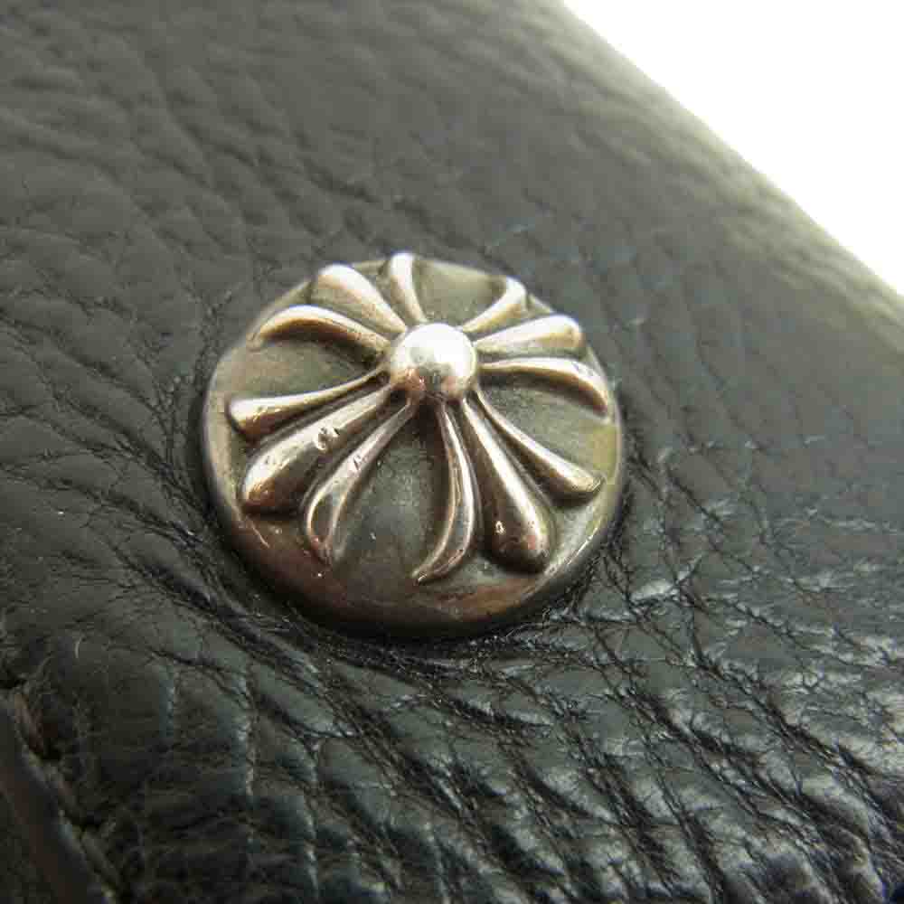 CHROME HEARTS クロムハーツ（原本無） WAVE WALLET ウェーブ クロスボタン ブラック系【中古】
