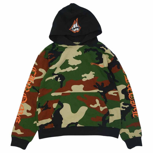 CHROME HEARTS クロムハーツ（原本無） 22SS 未使用品 Matty Boy Caution Hoodie マッティボーイ コーション フーディ マルチカラー系 L【極上美品】【中古】