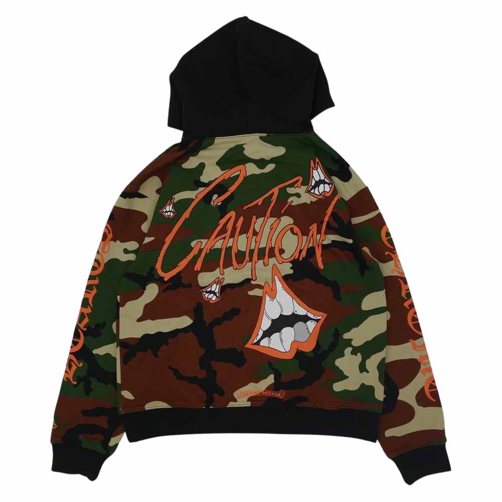 CHROME HEARTS クロムハーツ（原本無） 22SS 未使用品 Matty Boy Caution Hoodie マッティボーイ コーション フーディ マルチカラー系 L【極上美品】【中古】