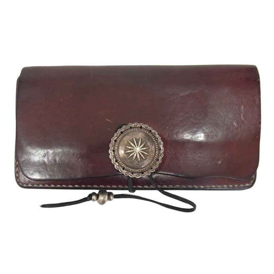 WINGROCK ウィングロック コンチョ付き レザー ウォレット ブラウン系【中古】