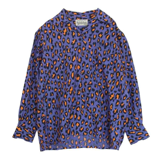 WACKO MARIA ワコマリア 21AW 21FWE-WMS-HI03 HAWAIIAN SHIRT L/S TYPE-4 レオパード 長袖 オープンカラー ハワイアン シャツ パープル パープル系 S【美品】【中古】