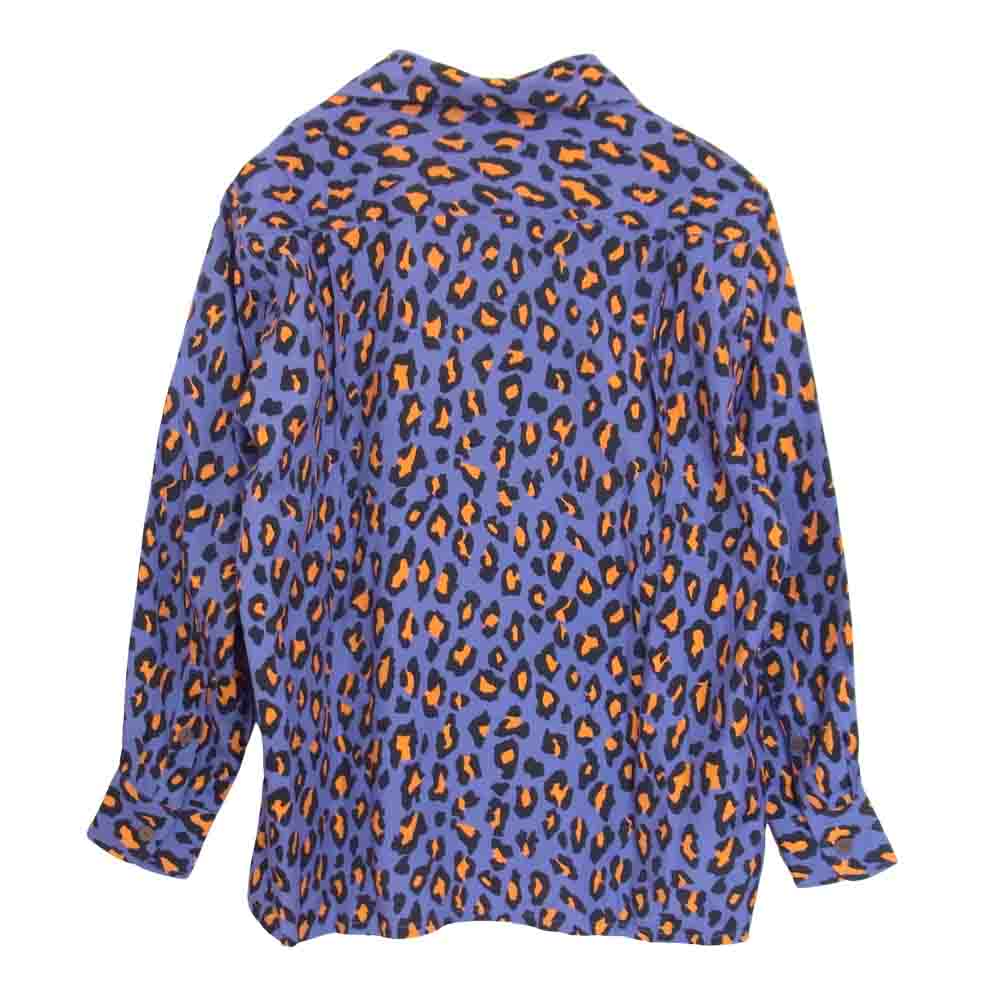 WACKO MARIA ワコマリア 21AW 21FWE-WMS-HI03 HAWAIIAN SHIRT L/S TYPE-4 レオパード 長袖 オープンカラー ハワイアン シャツ パープル パープル系 S【美品】【中古】