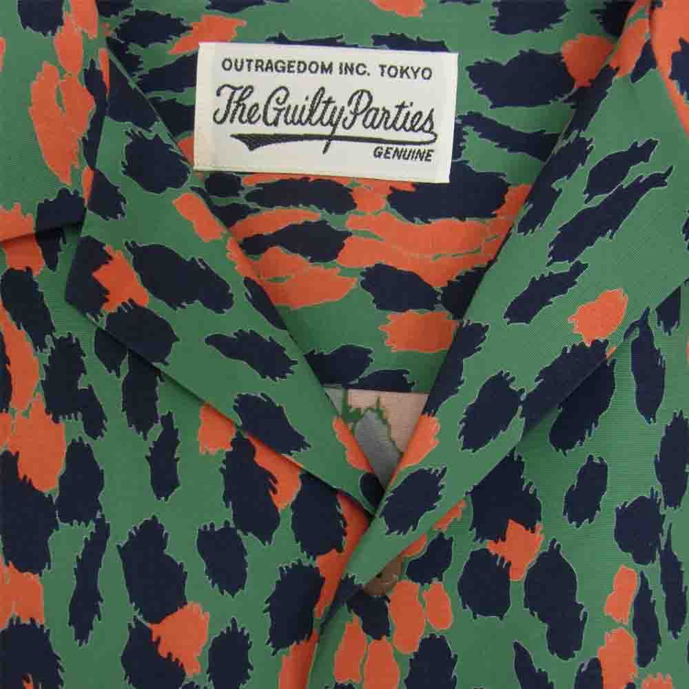WACKO MARIA ワコマリア LEOPARD S/S HAWAIIAN SHIRT TYPE-1 レオパード アロハシャツ グリーン グリーン系 M【中古】