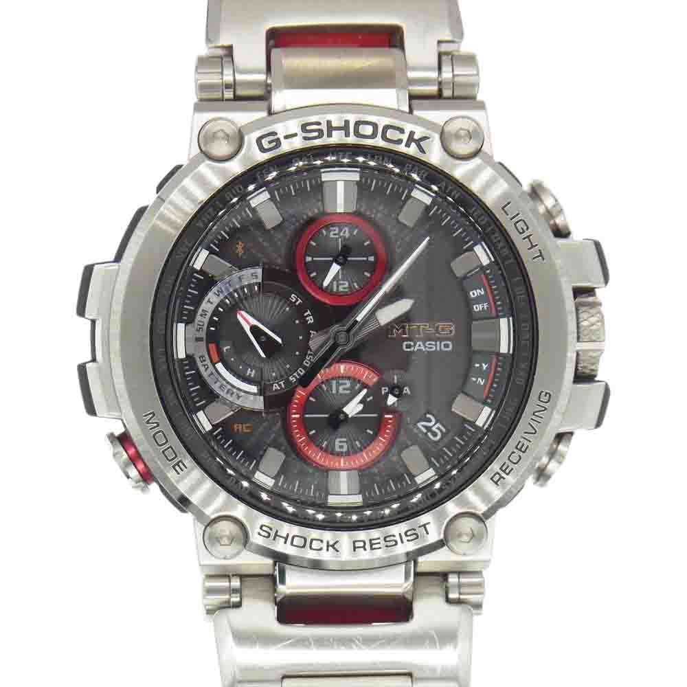 G-SHOCK ジーショック MTG-B1000D-1AJF Bluetooth搭載モデル タフソーラー ウォッチ シルバー系 レッド系【中古】