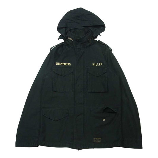 WACKO MARIA ワコマリア バックプリント M-65 フィールド ジャケット コットン 日本製 ブラック系 L 40【中古】