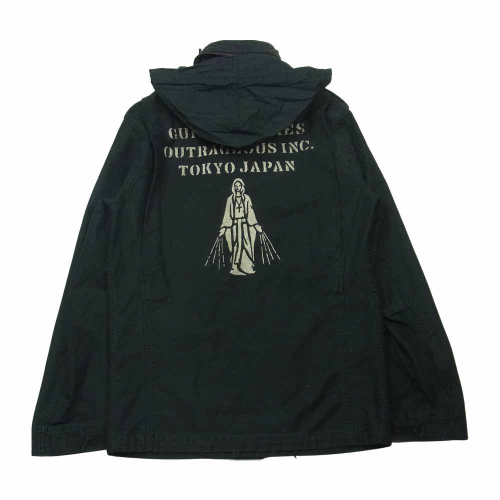 WACKO MARIA ワコマリア バックプリント M-65 フィールド ジャケット コットン 日本製 ブラック系 L 40【中古】