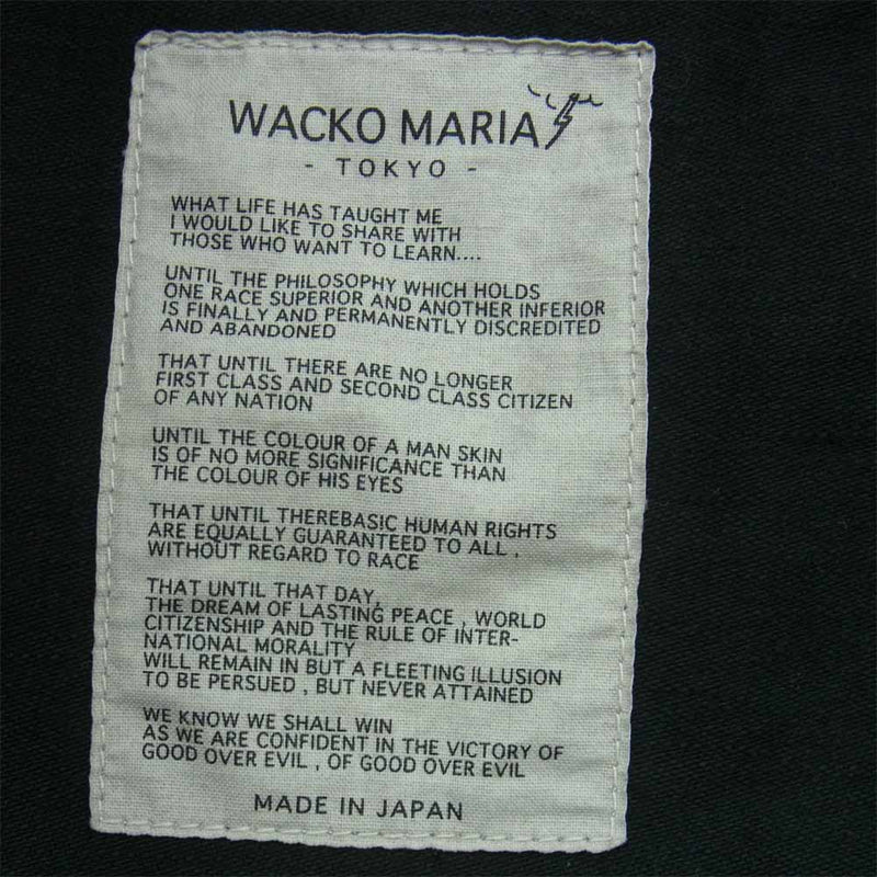 WACKO MARIA ワコマリア バックプリント M-65 フィールド ジャケット コットン 日本製 ブラック系 L 40【中古】