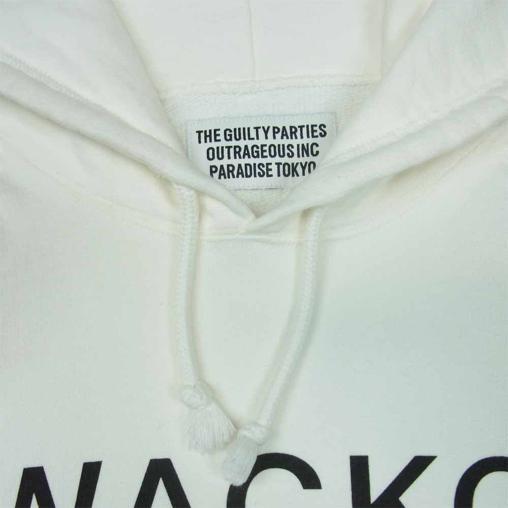 WACKO MARIA ワコマリア 20SS ロゴ スウェット プルオーバー パーカー コットン 日本製 ホワイト系 XL【中古】