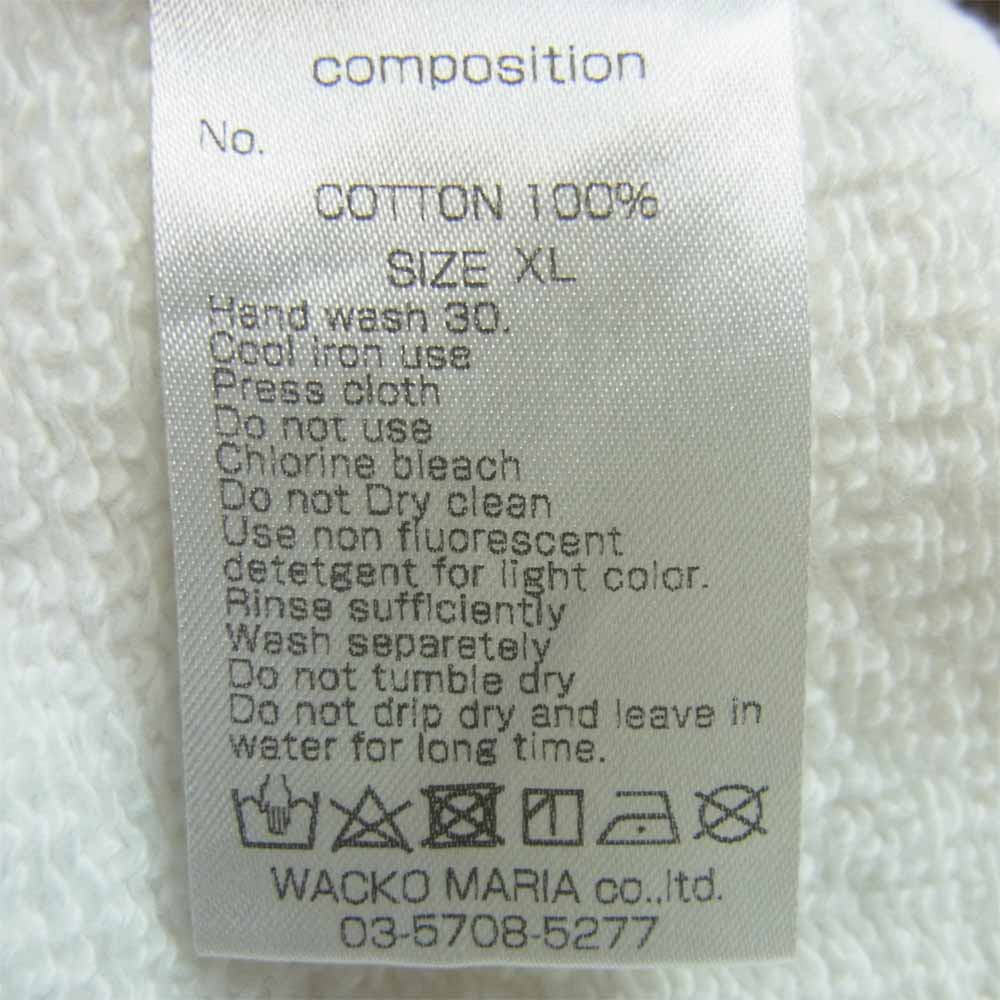 WACKO MARIA ワコマリア 20SS ロゴ スウェット プルオーバー パーカー コットン 日本製 ホワイト系 XL【中古】
