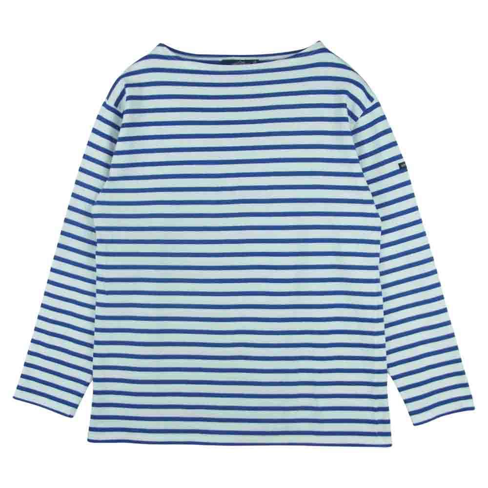 SAINT JAMES セントジェームス ウエッソン ボーダー バスク シャツ カットソー 長袖 ホワイト系 ブルー系 M【中古】