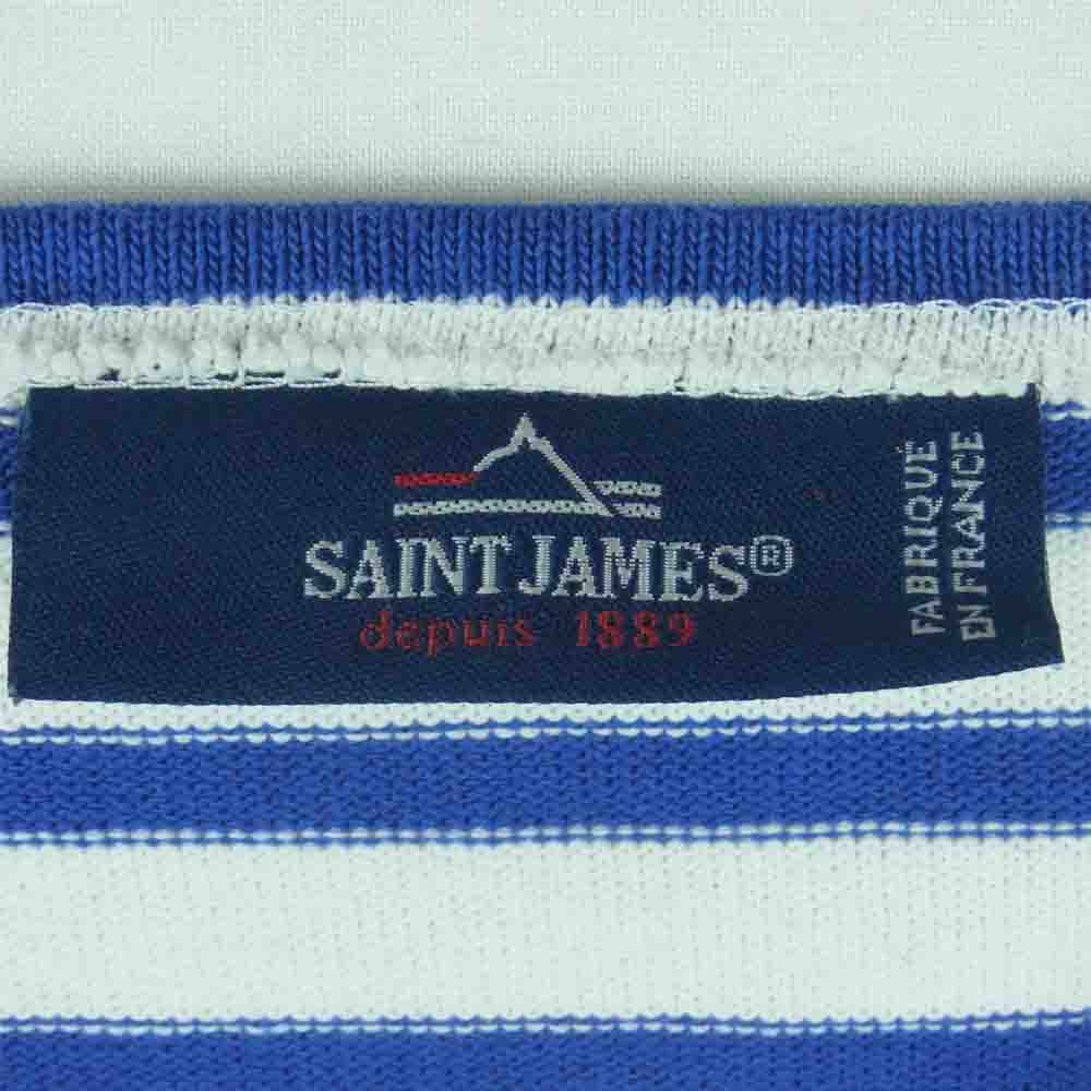 SAINT JAMES セントジェームス ウエッソン ボーダー バスク シャツ カットソー 長袖 ホワイト系 ブルー系 M【中古】
