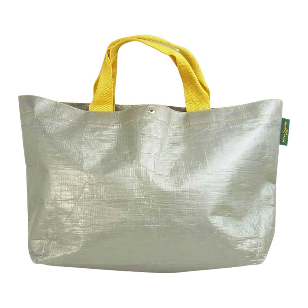 Herve Chapelier エルベ・シャプリエ 2012PP マルシェ トート バッグ グリ×ジョーヌ M シルバー系【中古】