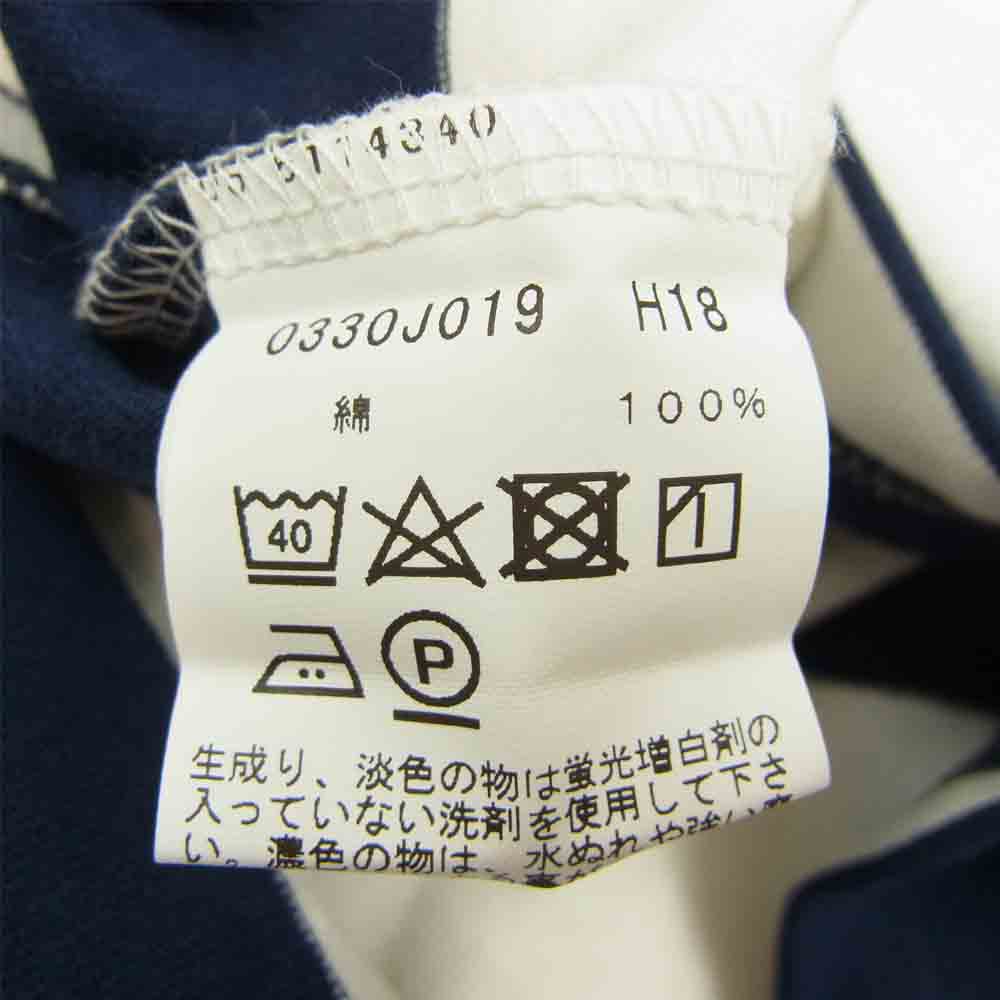 agnes b. アニエスベー ボーダー カットソー 長袖 Tシャツ ホワイト系 ネイビー系 T1【中古】