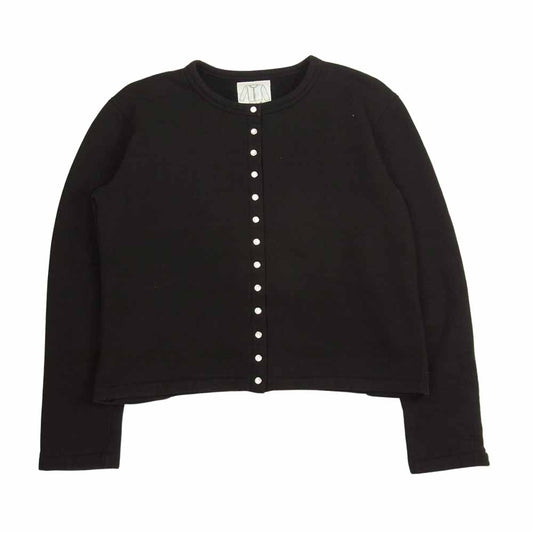 agnes b. アニエスベー 0267M001 コンプレッション カーディガン スナップボタン 裏起毛スウェット ブラック系 1【中古】