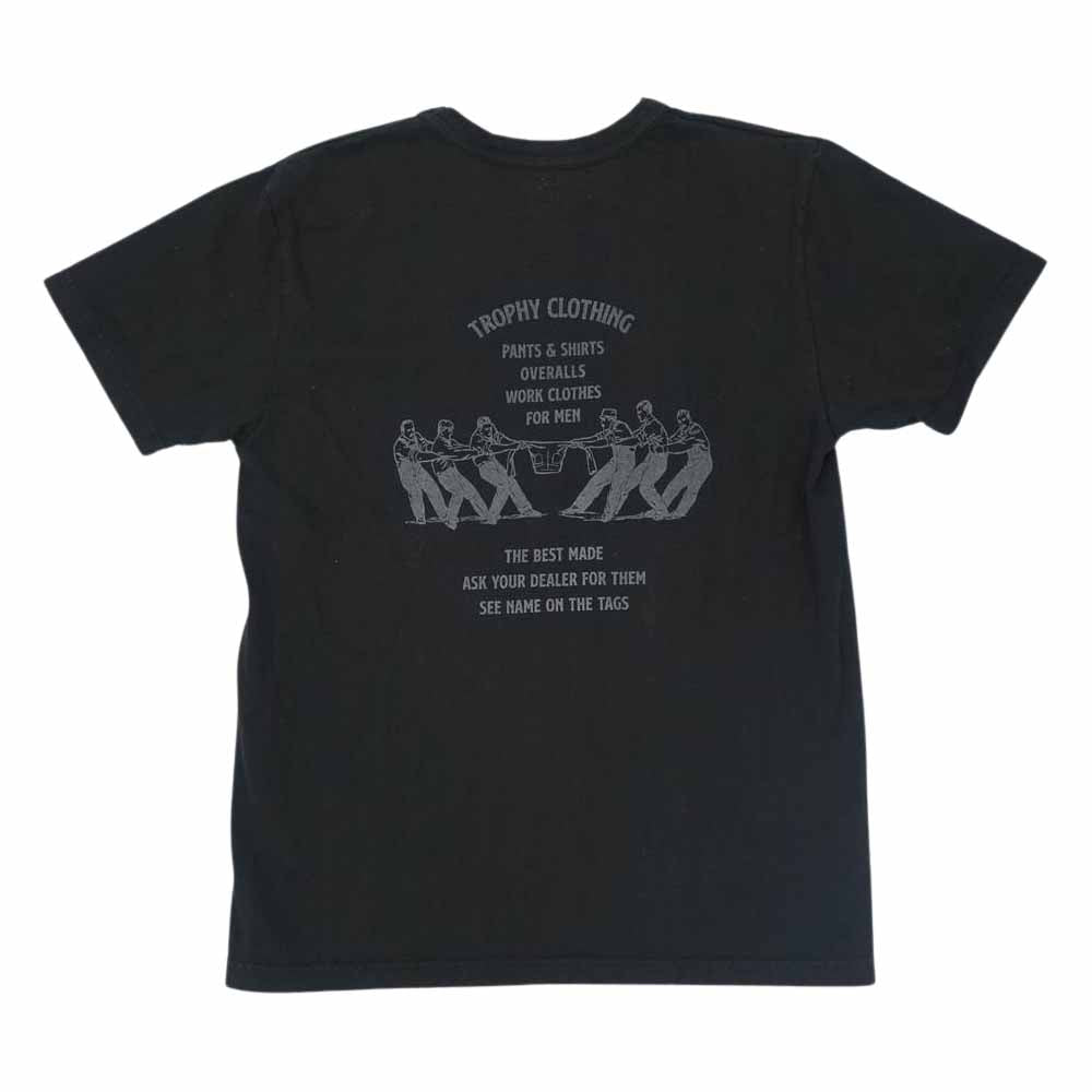 トロフィークロージング バックプリント ポケット Tシャツ ブラック ブラック系 L【中古】