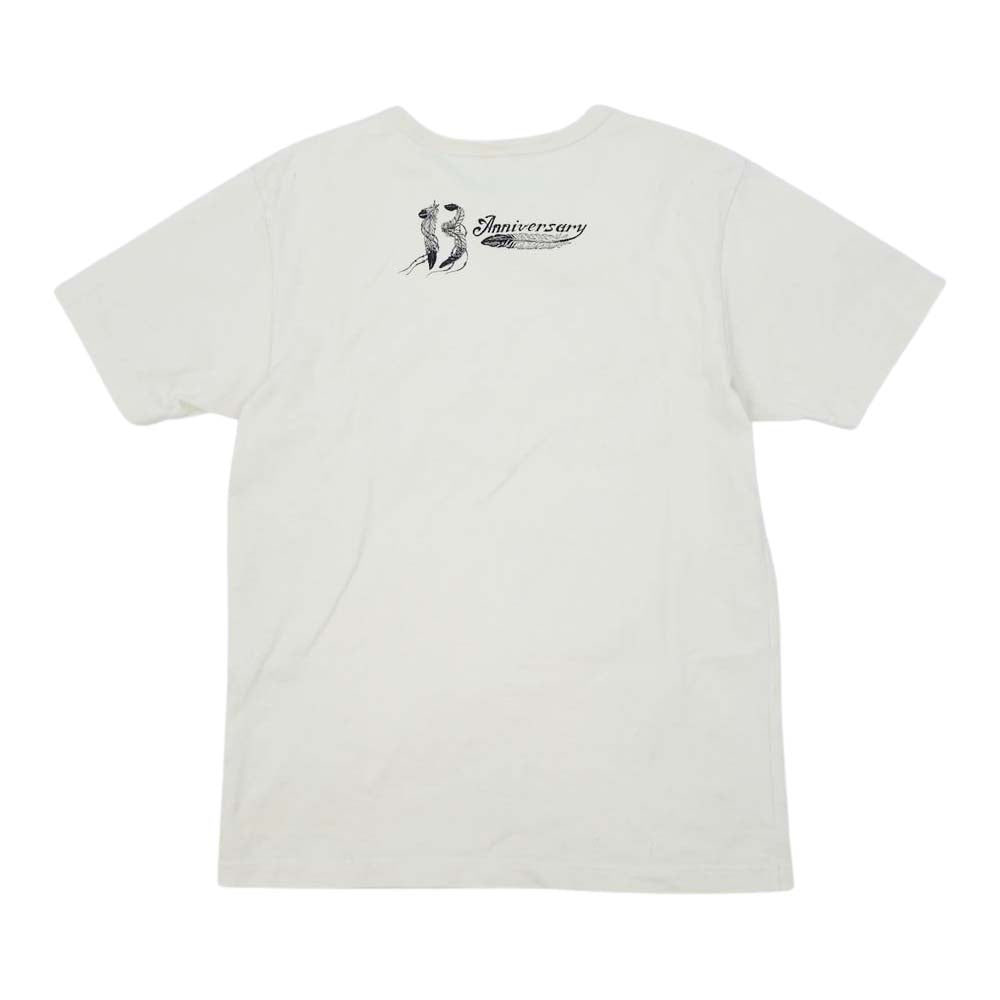 トロフィークロージング フェザーロゴ プリント Tシャツ ナチュラル オフホワイト系 L【中古】