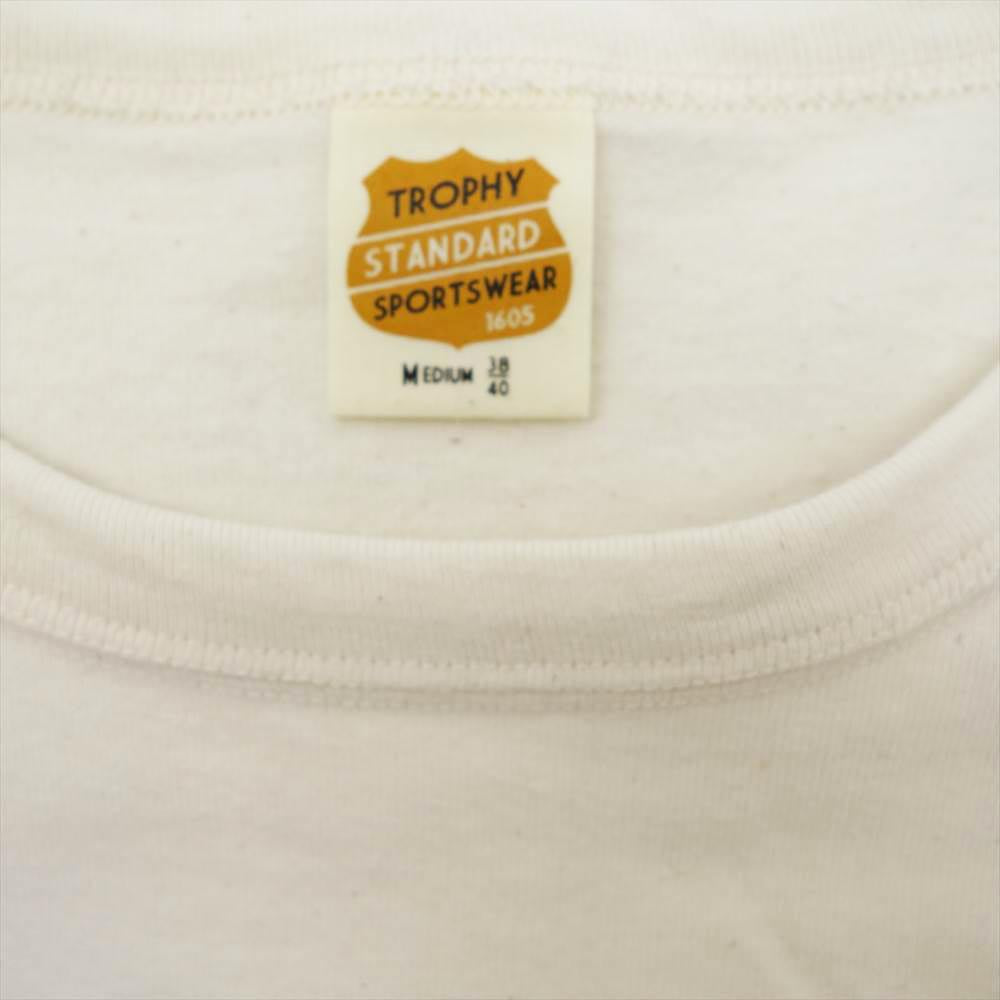 トロフィークロージング バックプリント ポケット Tシャツ  オフホワイト系 M【中古】