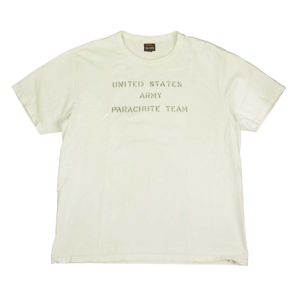 The REAL McCOY'S ザリアルマッコイズ ステンシルプリント Tシャツ ホワイト系 42【中古】