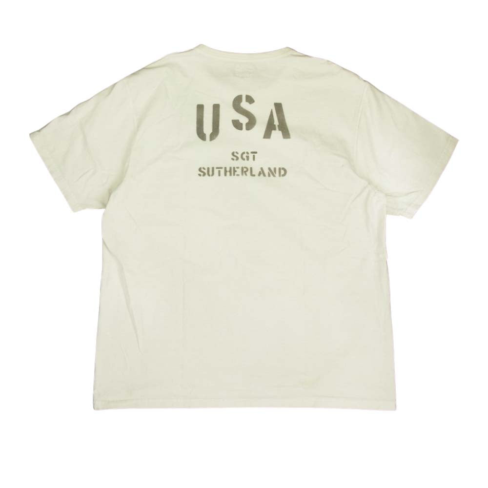 The REAL McCOY'S ザリアルマッコイズ ステンシルプリント Tシャツ ホワイト系 42【中古】