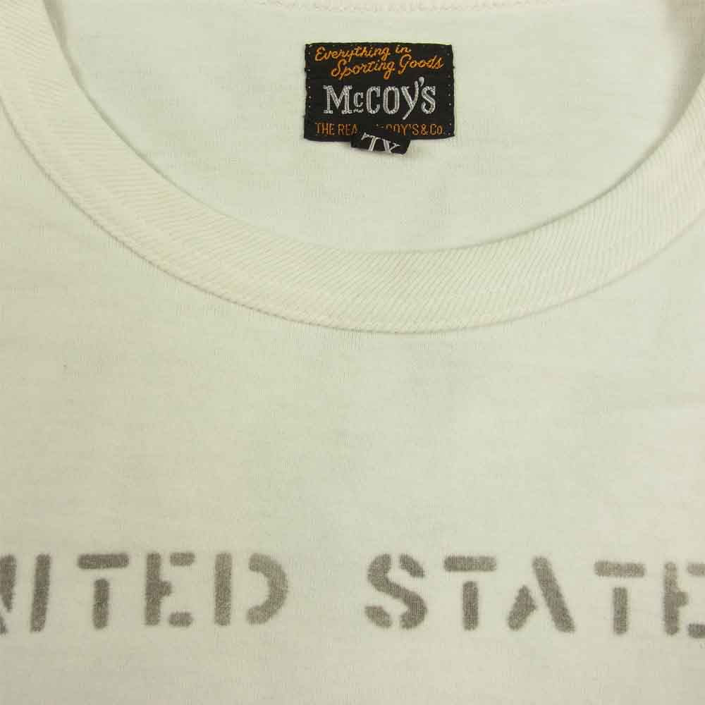 The REAL McCOY'S ザリアルマッコイズ ステンシルプリント Tシャツ ホワイト系 42【中古】