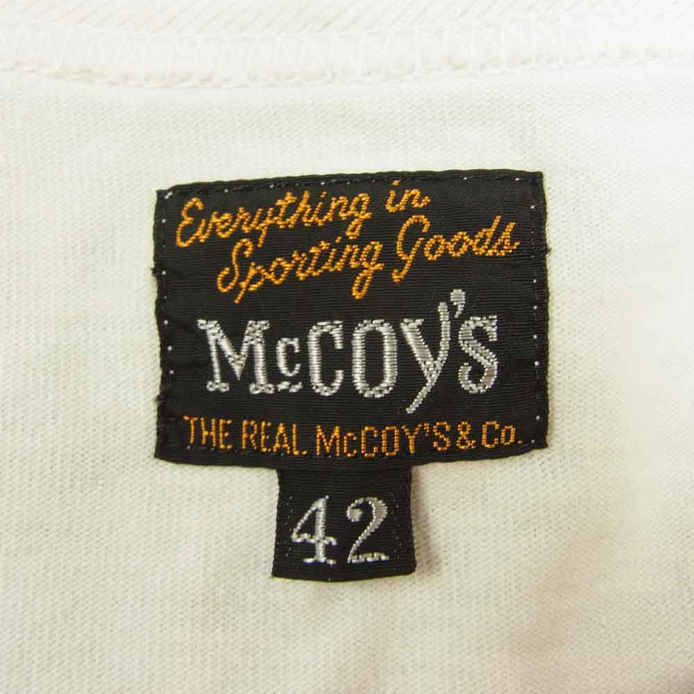 The REAL McCOY'S ザリアルマッコイズ ステンシルプリント Tシャツ ホワイト系 42【中古】
