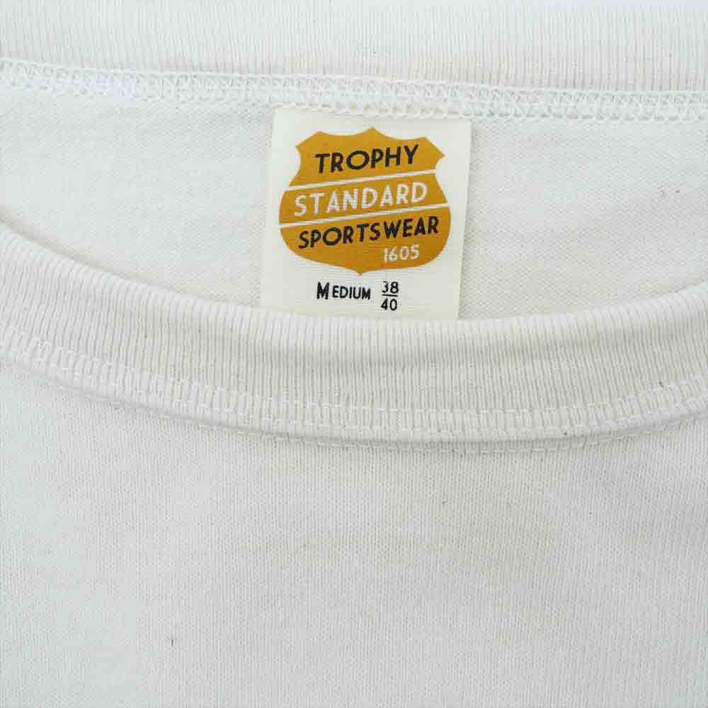 トロフィークロージング 15TH Work Logo OD L/S Tee ロゴ 長袖 Tシャツ カットソー オフホワイト系 M【中古】
