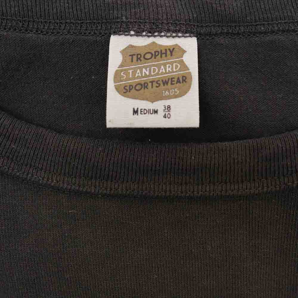 トロフィークロージング Pocket L/S Tee バックプリント ポケット 長袖 Tシャツ ガンブラック チャコール系 M【中古】