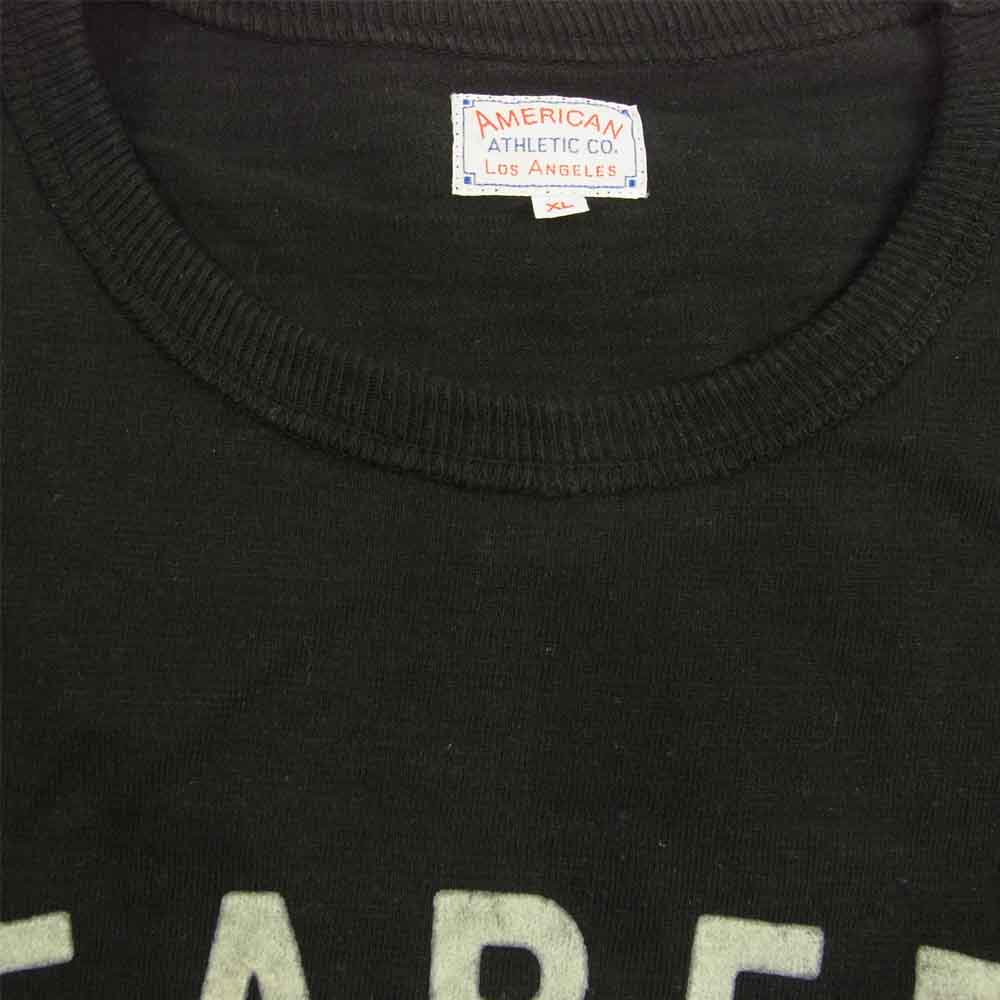 The REAL McCOY'S ザリアルマッコイズ AMERICAN ATHENTIC CO. SEABEES フロッキー プリント 吊り編み ミリタリー Tシャツ ブラック系 XL【中古】