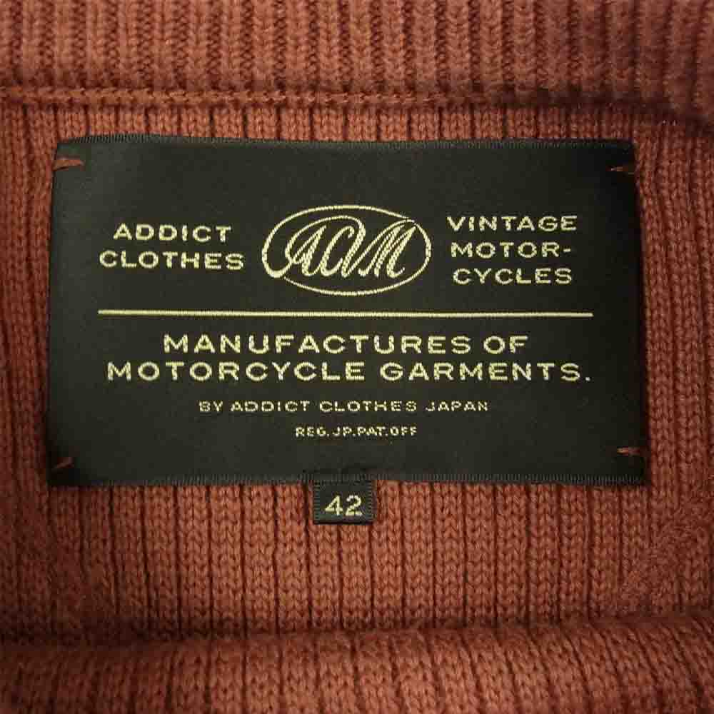 ADDICT CLOTHES アディクトクローズ COTTON WAFFLE KNIT コットン ワッフル ニット ブラウン系 42【中古】