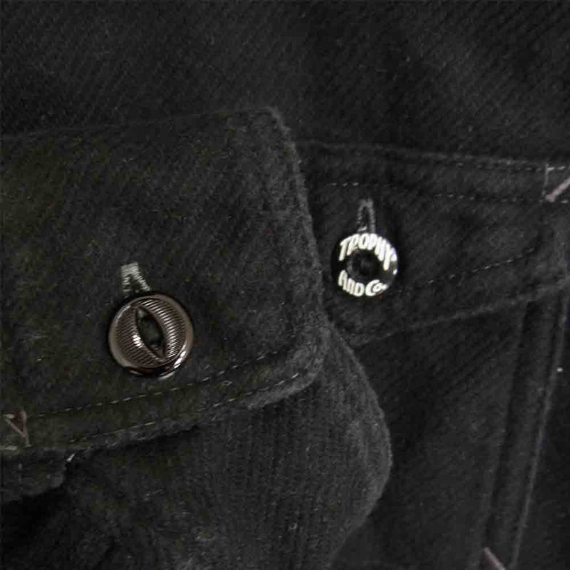 トロフィークロージング Machine Age Flannel Shirt コットン フランネル シャツ ワークシャツ ブラック系 15【中古】