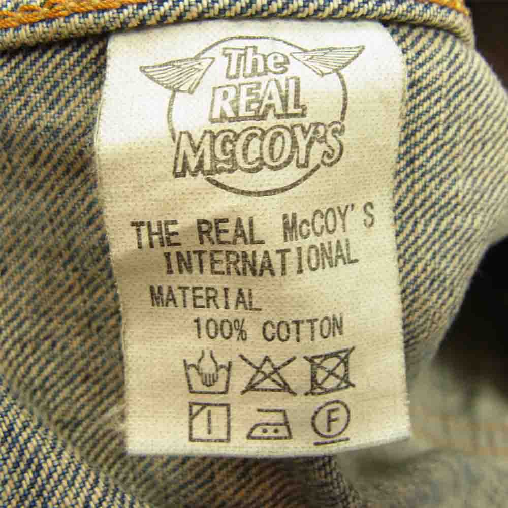 The REAL McCOY'S ザリアルマッコイズ Lot001XXJ Washed 加工 デニム デニム ジャケット インディゴブルー系 38【中古】