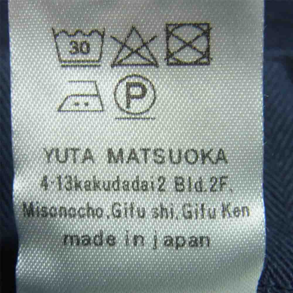 ユウタマツオカ 22S08dwn vintage herringbone baggy pants ヴィンテージ ヘリンボーン ワイド バギー パンツ ネイビー系 3【新古品】【未使用】【中古】