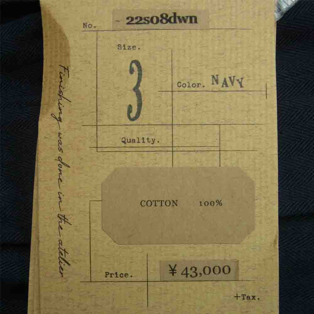 ユウタマツオカ 22S08dwn vintage herringbone baggy pants ヴィンテージ ヘリンボーン ワイド バギー パンツ ネイビー系 3【新古品】【未使用】【中古】