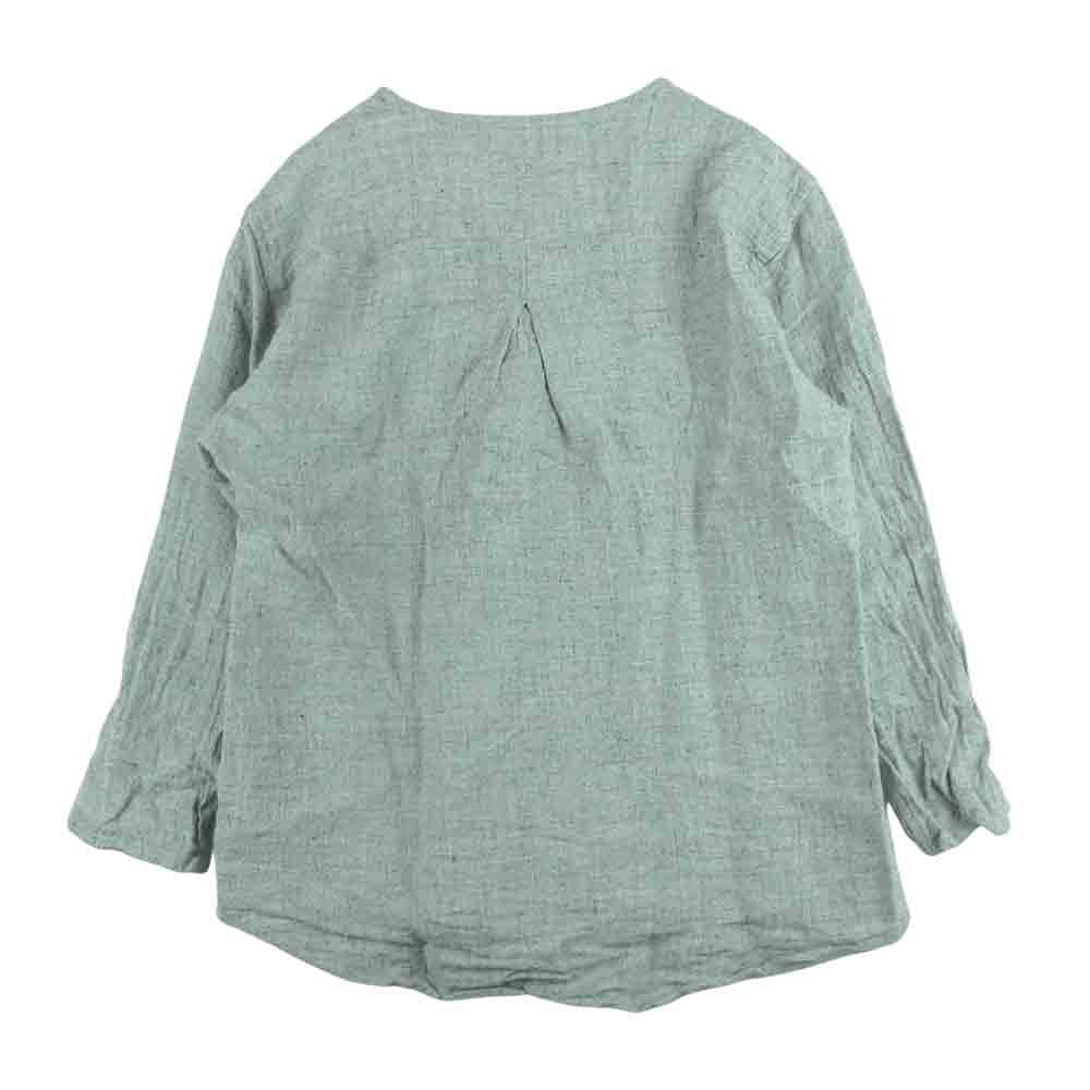 ユウタマツオカ 22SS 22S17rslg light gray round neck shirt リネン レーヨン 麻 ラウンドネック 長袖 シャツ ジャケット グレー系 1【美品】【中古】