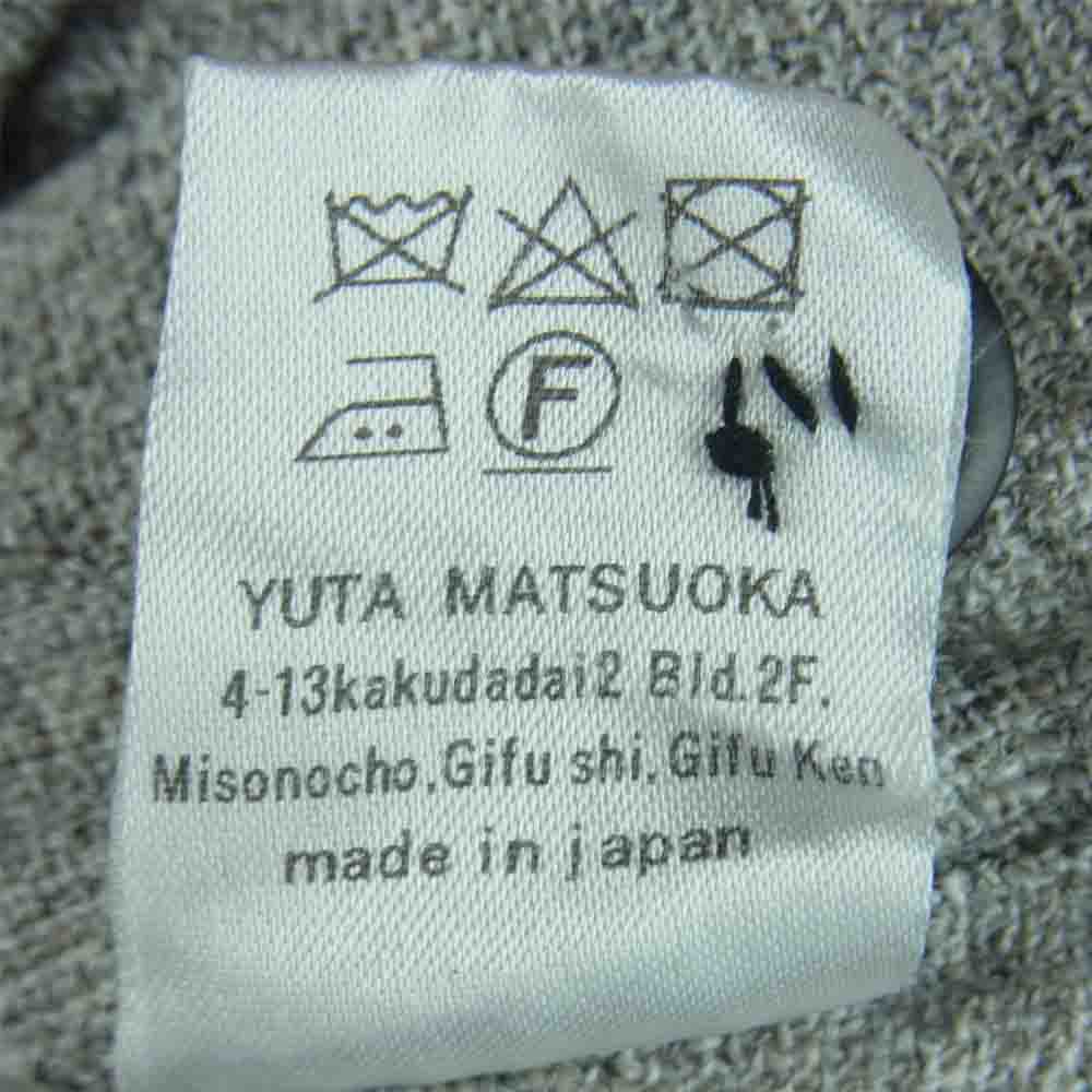 ユウタマツオカ 22SS 22S17rslg light gray round neck shirt リネン レーヨン 麻 ラウンドネック 長袖 シャツ ジャケット グレー系 1【美品】【中古】