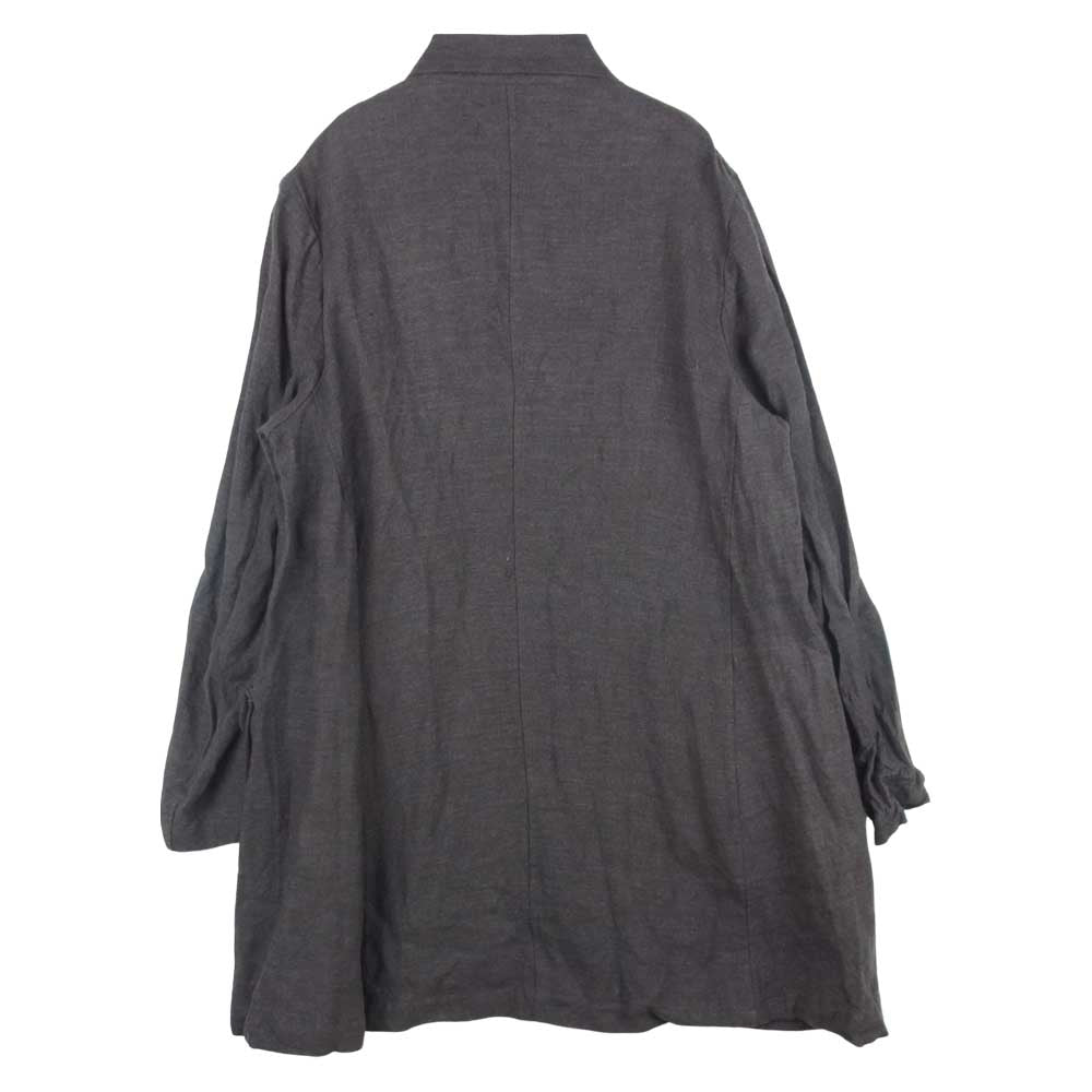 ユウタマツオカ 22SS 22S06lcbr brown long shirt coat リネン100％ 麻 ロング シャツ コート グレイッシュブラウン系 2【新古品】【未使用】【中古】