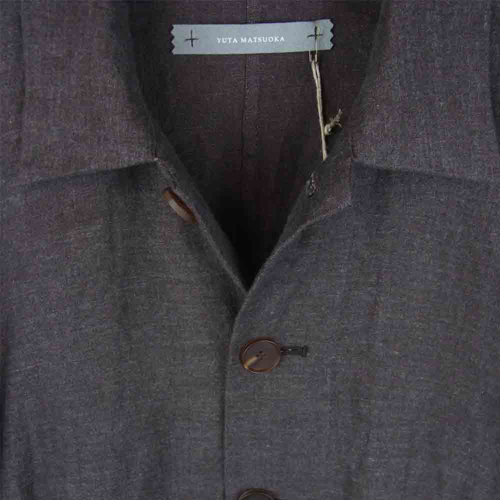 ユウタマツオカ 22SS 22S06lcbr brown long shirt coat リネン100％ 麻 ロング シャツ コート グレイッシュブラウン系 2【新古品】【未使用】【中古】