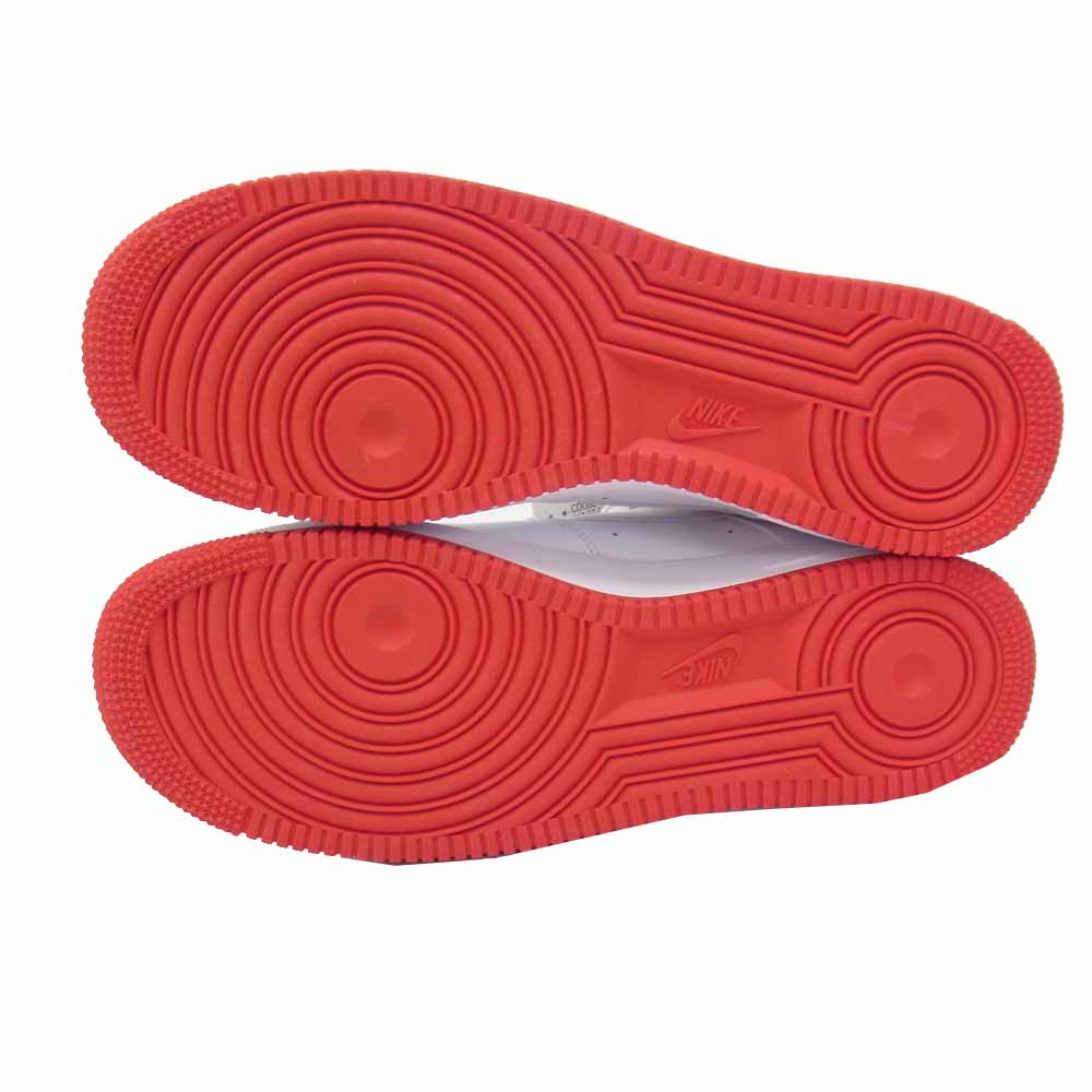 NIKE ナイキ CD0884-101 AIR FORCE 1 07 UNIVERSITY RED エアフォースワン ユニバーシティレッド ホワイト系 29cm【極上美品】【中古】