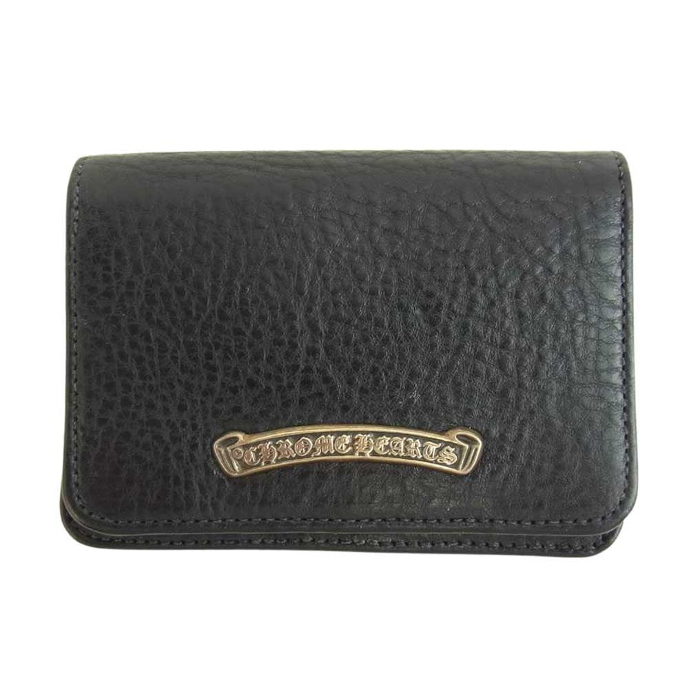 CHROME HEARTS クロムハーツ（原本無） クロスパッチ レザー カードケース ブラック系【中古】