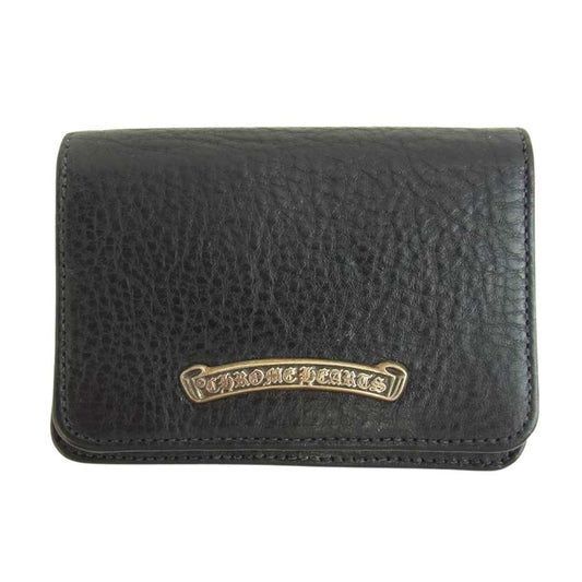 CHROME HEARTS クロムハーツ（原本無） クロスパッチ レザー カードケース ブラック系【中古】