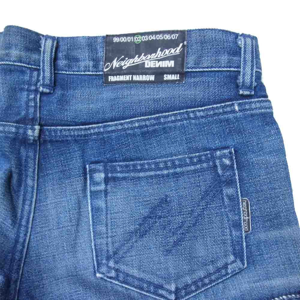 NEIGHBORHOOD ネイバーフッド DCNH-PT-W12 FRAGMENT NARROW 02 フラグメント ナロー サベージ デニム パンツ インディゴブルー系 S【中古】