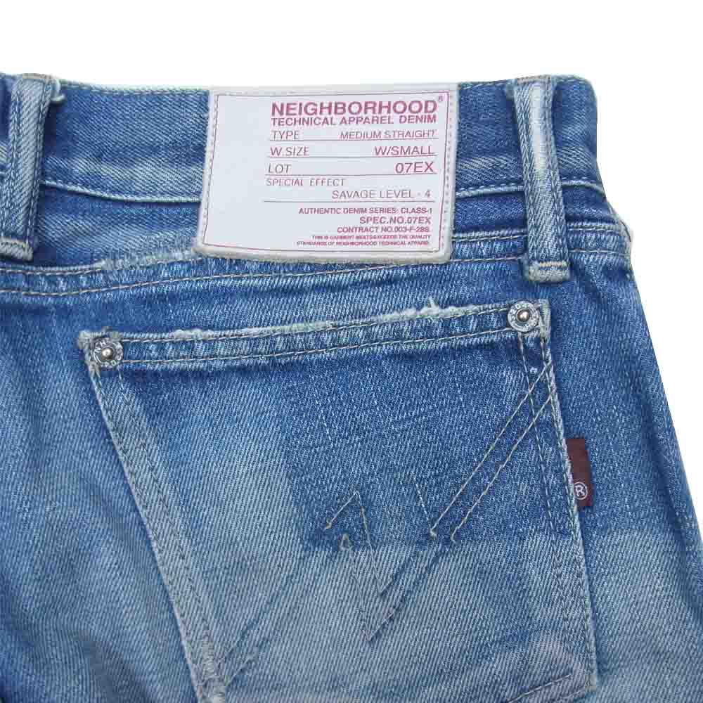 NEIGHBORHOOD ネイバーフッド LOT 07EX SAVAGE LEVEL-4 MEDIUM STRAIGHT ミディアムストレート サベージ デニムパンツ インディゴブルー系 S【中古】