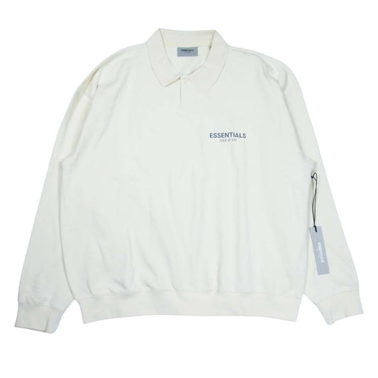 FEAR OF GOD フィアオブゴッド 21SS Essentials エッセンシャルズ LS Polo Shirt スウェット ポロ シャツ 長袖 ホワイト系 XL【美品】【中古】