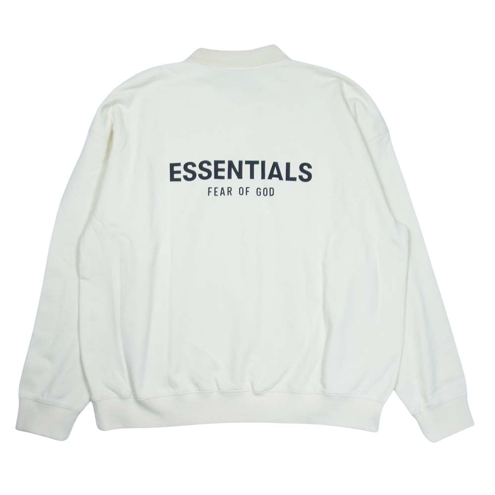 FEAR OF GOD フィアオブゴッド 21SS Essentials エッセンシャルズ LS Polo Shirt スウェット ポロ シャツ 長袖 ホワイト系 XL【美品】【中古】