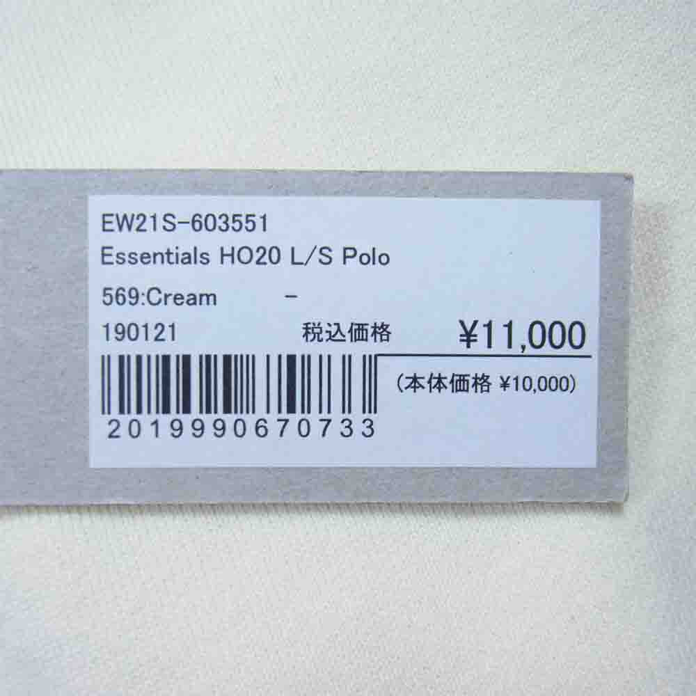 FEAR OF GOD フィアオブゴッド 21SS Essentials エッセンシャルズ LS Polo Shirt スウェット ポロ シャツ 長袖 ホワイト系 XL【美品】【中古】