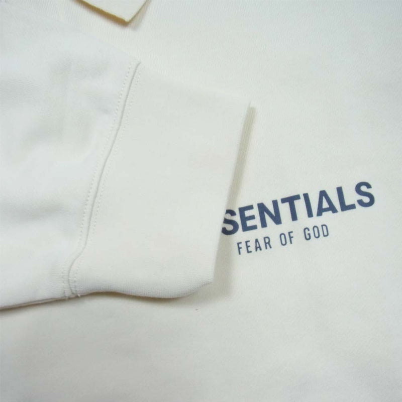 FEAR OF GOD フィアオブゴッド 21SS Essentials エッセンシャルズ LS Polo Shirt スウェット ポロ シャツ 長袖 ホワイト系 XL【美品】【中古】