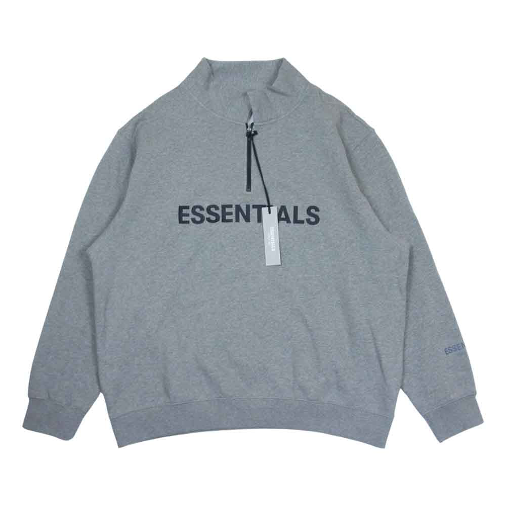 FEAR OF GOD フィアオブゴッド 20AW Essentials エッセンシャルズ Half Zip ハーフ ジップ スウェット グレー系 XL【美品】【中古】